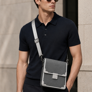 Sac à bandoulière en cuir PU, sac messager décontracté, style minimaliste, sac à rabat, sangle réglable, sac de voyage quotidien pour affaires - Product Image 1