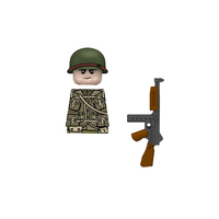 Soldats des Rangers de l'armée américaine de la Seconde Guerre mondiale avec armes à feu, figurines en blocs de construction en plastique ABS à petites particules, jouets éducatifs N683-688