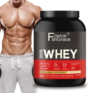 Complément alimentaire sportif OEM Whey Proten, soutien à la construction et au maintien musculaire, saveur chocolat, poudre de protéines de lactosérum - Product Image 1