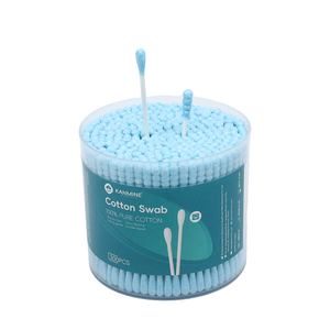Hisopos de Algodón con <span class=keywords><strong>Punta</strong></span> Redonda <span class=keywords><strong>Azul</strong></span> de Doble Precisión, 300 Unidades, Hisopos de Algodón con Palito de Papel y Caja de PP - Product Image 6