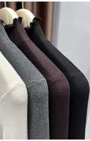 Pull en maille à col montant à volants pour femme, manches longues, coupe ajustée, extensible et doux, idéal pour l'automne et l'hiver