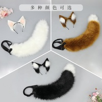 Livraison immédiate Bandeau d'oreille de renard blanc japonais Animal en peluche Cosplay Accessoire pour cheveux Lolita Droit