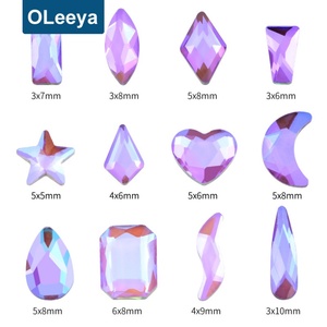 OLeeya Venta al por Mayor 1440 Piezas de Cristales de Vidrio Multicolor con Formas Variadas, Piedras Decorativas, Diamantes Planos para Diseño de Uñas, Fábrica de Pedrería - Product Image 6