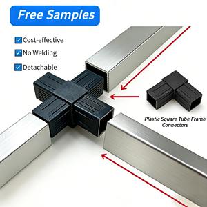 Connecteurs carrés en aluminium de 25 mm, noirs et blancs, connecteurs d'angle en plastique pour tubes carrés 20x20 - Product Image 1