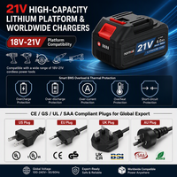 Meuleuse d'angle à batterie au lithium sans balais rechargeable 4.0Ah 6500 RPM Meuleuse de coupe/polissage à gâchette