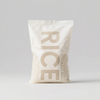 Sac de scellage arrière de qualité alimentaire de grande capacité personnalisé avec fenêtre transparente sac d'emballage de riz emballage flexible