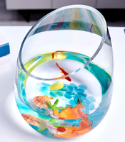 Bol à poisson moderne en verre pour la décoration de la maison Terrarium Globe Flower Vase Hydroponic Slanted Oblique Mouth Multiple Sizes for Tabletop