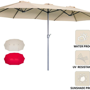 Parasol géant robuste et étanche pour piscine, jardin, terrasse extérieure, avec éclairage solaire LED, idéal pour restaurant - Product Image 5