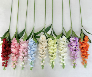 J-0605 di alta qualità a stelo singolo artificiale Delphinium fiori di seta Delphinium bianco alla rinfusa per la decorazione della casa di nozze - Product Image 5