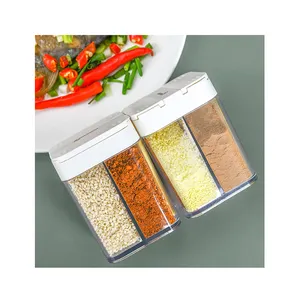 High Quality 4 In 1 Spice Shaker With Adjustable Holes Salt Pepper Storage Container Seasoning Box Bottle For Herbs Kitchen