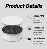 Patins de souris en PTFE à bords incurvés 2.5D, compatibles avec toutes les souris de jeu et les tapis de souris en verre, friction de démarrage nulle, glisse silencieuse