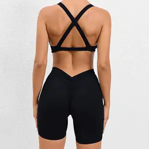 RUIQUWIN Custom Gym Wear reggiseno sportivo a vita alta Set per allenamento Yoga Leggings senza soluzione di continuità per abbigliamento sportivo da donna