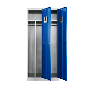 Moderne blaue 2-türige Stahl kleidung Lagers chränke Faltbarer Metalls chrank Kleider schrank für School Gym Hospital Workshop zum Verkauf - Product Image 3