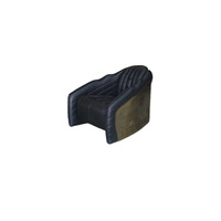 Fauteuil une place en cuir véritable style aviateur, luxueux, vintage, style industriel, noir, rembourré en éponge, métal cuivré