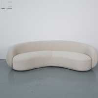 Canapé Modulable Courbé Design Luxe Moderne en Velours Contemporain Mobilier d'Intérieur Salon Ensemble de Canapés Bouclés pour Salon