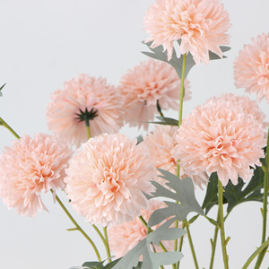 Flor de Crisantemo Artificial de Seda, de 3 Cabezas, Alta Simulación, Estilo Natural, para Decoración del Hogar, Bodas, Fotografía al Aire Libre - Product Image 1
