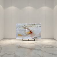 Dalle de quartzite naturel poli effet arc-en-ciel, pierre multicolore pour comptoir de salle de bain moderne, étanche, pour hôtel