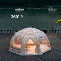 Tente sphérique gonflable de camping toutes saisons, portable, confortable, grand espace de vie, dôme imperméable en coton, ouverture automatique rapide