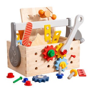 Boîte à <span class=keywords><strong>outils</strong></span> en <span class=keywords><strong>bois</strong></span> pour enfants, éducation précoce, tournevis, écrou, démontage, assemblage, jeu de motricité fine pour les doigts, âges 5-7 - Product Image 6