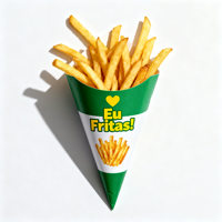 Boîte à frites en papier kraft personnalisée de haute qualité résistant à l'huile cône en papier jetable pour frites restauration rapide