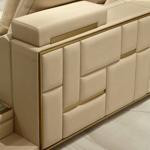 Sofás Seccionales de Lujo con Diseño Italiano Moderno Juego de Sofás Modulares de Piel para Sala de Estar - Product Image 6