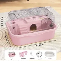 Maison pour hamster Extra large Villa de luxe Cage pour hamster dorée en plastique Fournitures pour animaux de compagnie de petite taille Écologique Salon rond