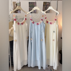 Vestidos de Mujer Estilo Resort con Estampado Floral 3D, sin Tirantes y con Tirantes Finos, a la Moda - Product Image 3