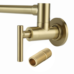 Robinet de <span class=keywords><strong>cuisine</strong></span> mural en laiton brossé doré style américain, à eau froide, pliable - Product Image 4
