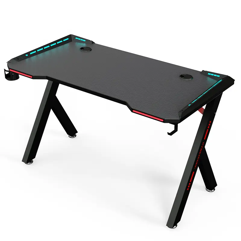 Высококачественный современный Регулируемый компьютерный стол, классный игровой стол со светодиодной подсветкой RGB