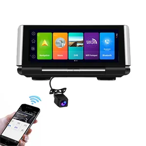 2 Channel Car DVR Media Rearview Mirror 7"4G android system car camera 1080P navigation gps dash cam with Smart Touch IPS screen