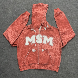 Nouveaux sweats à capuche pour hommes surdimensionnés avec fermeture éclair, style hip-hop, broderie usée, strass, impression DTG personnalisée, sweats en molleton français - Product Image 1