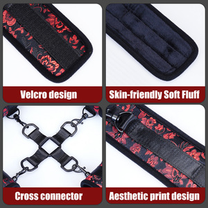 Nuevo látigo de entrenamiento SM, esposas con patrón impreso, esposas para tobillos, látigo, pinzas para pezones, collar, accesorios de entrenamiento para adultos, juguetes para parejas - Product Image 3