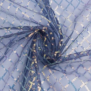 Tela de cuentas de malla de alta calidad, tela bordada a cuadros de lentejuelas de 3MM para boda, moda, escenario, ropa para niños, <span class=keywords><strong>vestido</strong></span> - Product Image 3