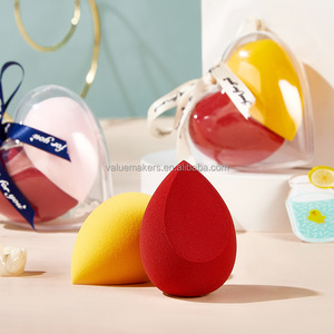Éponge de <span class=keywords><strong>maquillage</strong></span> douce lavable avec logo personnalisé 2 pièces/<span class=keywords><strong>lot</strong></span> mélangeur de fond de teint avec cosmétiques de beauté sans latex - Product Image 4