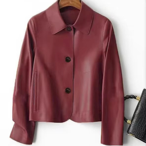 Manteau en cuir PU pour femme 2026 – Nouvelle collection automne-hiver – Blouson moto décontracté et tendance avec boutons - Product Image 1