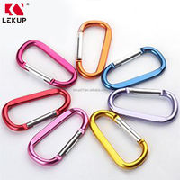 LEKUP Mousqueton en aluminium léger de 3 pouces en forme de D, 12 couleurs, pour porte-clés et crochets à ressort pour le camping et les fournitures de tente