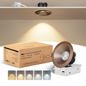 <span class=keywords><strong>Spot</strong></span> encastré LED COB 4 pouces 16W 5CCT à intensité variable, finition <span class=keywords><strong>bronze</strong></span>, anti-éblouissement, Ra95, vente chaude - Product Image 1