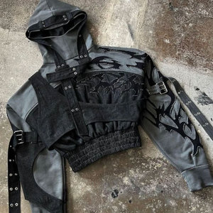 Лоскутная хлопковая толстовка с капюшоном, 100% - Product Image 3