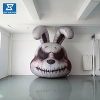 Poupée gonflable de Halloween, lapin gonflable d'horreur, lapin sanglant, modèle gonflable, accessoire de décoration pour fête d'Halloween