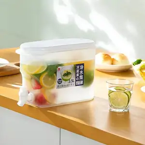 Холодильник 3,5 л, чайник для лимонада, настольный контейнер для фруктового чайника с краном, дозатор напитков для холодного сока