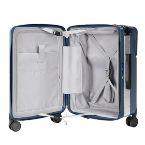 Deep Compartment Design Luggage Japanese Double Quiet Spinner Wheels Front Open PC Beaded Luster Finish Wide Trolley <strong>Suitcase</strong> - Product Image 5