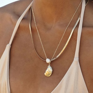 Venta al por mayor 14K/18K chapado en oro Vermeil esterlina 925 Plata Perla de agua dulce joyería océano ostra Shell encanto colgante collar - Product Image 2