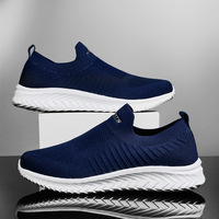 2025 nouveauté noir bleu maille supérieure chaussures décontractées OEM chaussures de sport pour hommes