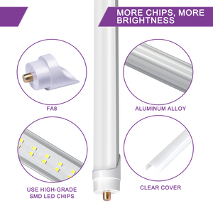 OEM ODM 5000k 6000k Lentille givrée à double rangée Led T8 Tube 72w 9000lm Fa8 Single Pin 8ft Led Bulbs - Product Image 5