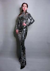 Novance prodotti di tendenza specchietti completi abito <span class=keywords><strong>da</strong></span> Club 2022 Sexy abiti di strass di compleanno donna ospite di nozze taglie forti - Product Image 3