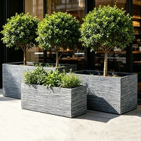 Pots de jardin carrés en fibrociment de style nordique simple, bacs à plantes écologiques pour pépinière extérieure, pot de fleurs pour usage au sol ou sur patio