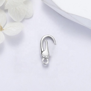 Cierre de collar chapado en oro con forma de luna elegante de plata de ley 925, tipo push gate, de 13mm y 14mm - Product Image 2