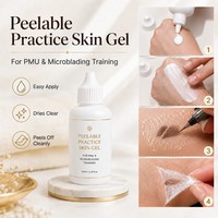 Peau d'entraînement PMU imperméable, jetable, souple, transparente, écologique, en gel, avec logo personnalisé pour maquillage permanent