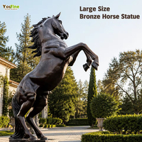 Statue de cheval en bronze, grande sculpture de cheval surélevé, figurine animale pour jardin extérieur, parc, villa, hôtel, place publique, aménagement paysager