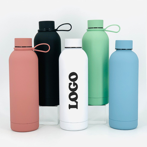 500 ml Soft Touch Sport Water <b>Bottle</b> Small Mouth Dark Pink Rubber Coating Insulated Stainless Steel Leak-Proof BPA Free Hot Sale - Product Image 1